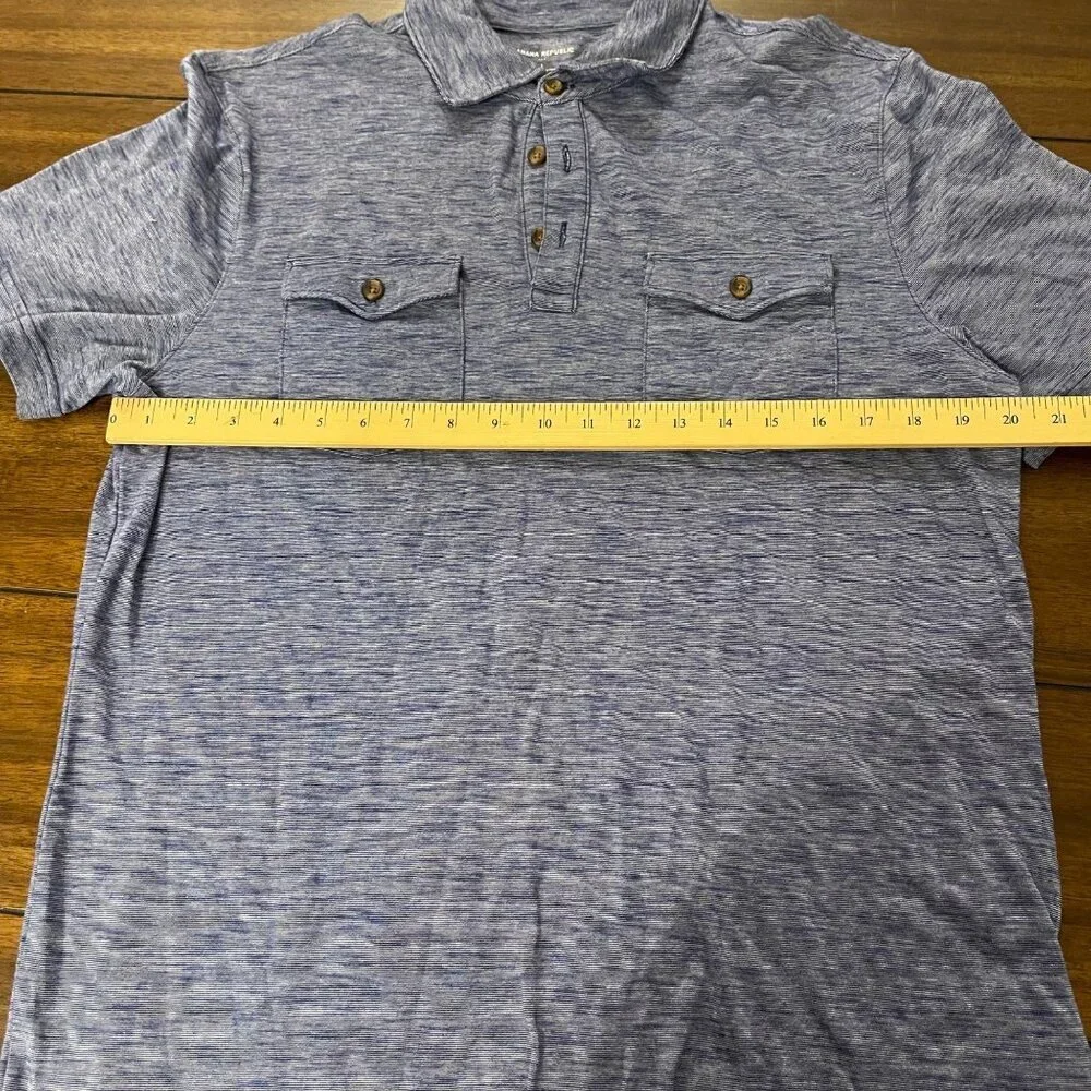 Banana Republic Men's Heathered Polo Shirt large blue